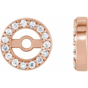 Ladies Natural Diamond Earring Jackets with 3 mm ID — 14K Rose Gold