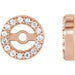 Ladies Natural Diamond Earring Jackets with 3 mm ID — 14K Rose Gold