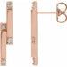 Ladies Natural Diamond Bar Earrings — 14K Rose Gold