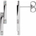 Ladies Natural Diamond Bar Earrings — Sterling Silver