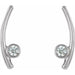 Ladies Natural Diamond Ear Climbers — 14K White Gold