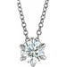 Ladies 14K Rose Natural Diamond Solitaire Necklace (Si2-Si3, G-H) — Platinum