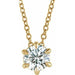Ladies Natural Diamond Solitaire Necklace (I1, G-H) — 14K Yellow Gold