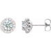 Ladies Natural White Sapphire Natural Diamond Earrings — 14K White Gold