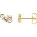 Ladies Natural Diamond Scattered Bezel-Set Earrings — 14K Yellow Gold