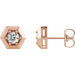 Ladies Natural Diamond Geometric Earrings (I1, G-H) — 14K Rose Gold