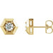 Ladies Natural Diamond Geometric Earrings (I1, G-H) — 14K Yellow Gold
