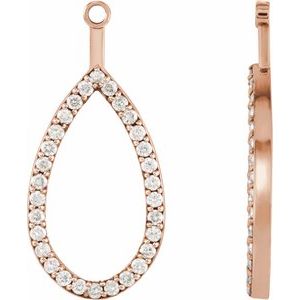 Ladies Natural Diamond Teardrop Earring Jackets (I1, G-H) — 14K Rose Gold