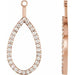 Ladies Natural Diamond Teardrop Earring Jackets (I1, G-H) — 14K Rose Gold