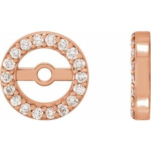 Ladies Natural Diamond Earring Jackets with 3.6 mm ID — 14K Rose Gold