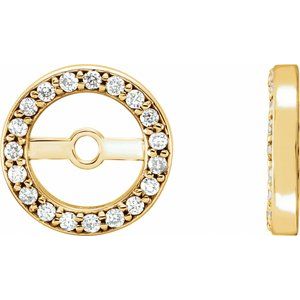 Ladies Natural Diamond Earring Jackets with 3.6 mm ID — 14K Yellow Gold