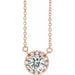 Ladies Natural Diamond Necklace (I1, G-H) — 14K Rose Gold