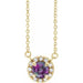 Ladies 3 mm Natural Alexandrite Natural Diamond Necklace (I1, G-H) — 14K Yellow Gold