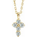 Ladies Natural Diamond Cross Necklace (I1, G-H) — 14K Yellow Gold