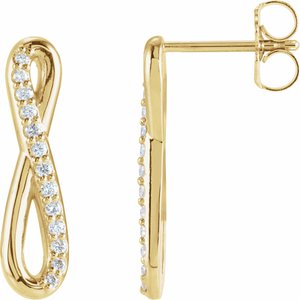 Ladies Natural Diamond Infinity-Inspired Earrings — 14K Yellow Gold