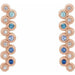 Ladies Natural Blue Multi-Gemstone Natural Diamond Bezel-Set Bar Earrings — 14K Rose Gold