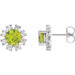 Ladies Natural Peridot Natural Diamond Earrings — Platinum