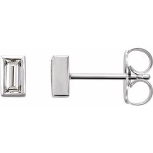 Ladies Natural Diamond Bezel-Set Earrings — Platinum