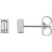 Ladies Natural Diamond Bezel-Set Earrings — Platinum