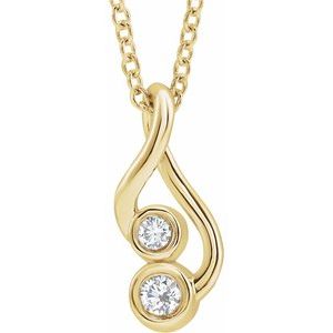 Ladies Natural Diamond Hold You Forever® Necklace (I1, G-H) — 14K Yellow Gold