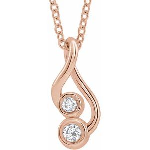 Ladies Natural Diamond Hold You Forever® Necklace (I1, G-H) — 14K Rose Gold