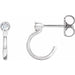Ladies Natural Diamond Huggie J-Hoop Earring (SI2-SI3, G-H) — Platinum