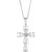 Ladies Natural Diamond Cross Necklace (Si2-Si3, Ghi) — Sterling Silver