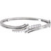 Ladies 14K Yellow/ Natural Diamond Bangle 7 1/ Bracelet (I1, G-H) — 14K White Gold