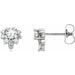 Ladies Natural Diamond Earrings — Sterling Silver