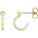 Ladies Natural Diamond Huggie J-Hoop Earring (I1, G-H) — 14K Yellow Gold