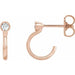 Ladies Natural Diamond Huggie J-Hoop Earring (I1, G-H) — 14K Rose Gold