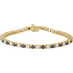 Ladies Natural Diamond Line Bracelet (I1, G-H) — 14K Yellow Gold