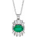 Ladies Natural Emerald Natural Diamond Necklace (Si2-Si3, G-H, Ghi) — Platinum