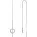 Ladies Natural Diamond Geometric Threader Earrings — 14K White Gold