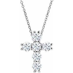 Lab-Grown Diamond Cross Necklace - Style R42309
