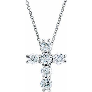 Lab-Grown Diamond Cross Necklace - Style R42309