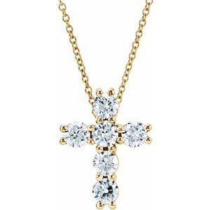 Lab-Grown Diamond Cross Necklace - Style R42309