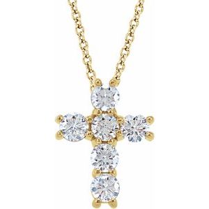 Lab-Grown Diamond Cross Necklace - Style R42309