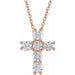 Lab-Grown Diamond Cross Necklace - Style R42309