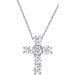 Ladies Natural Diamond Cross Necklace (I1, G-H) — 14K White Gold
