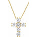 Ladies Natural Diamond Cross Necklace (I1, G-H) — 14K Yellow Gold