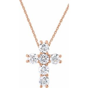 Lab-Grown Diamond Cross Necklace - Style R42309