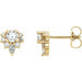 Ladies Natural White Sapphire Natural Diamond Earrings — 14K Yellow Gold