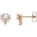 Ladies Natural Diamond Earrings — 14K Rose Gold