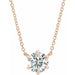 Ladies Natural Diamond Solitaire Necklace (I1, G-H) — 14K Rose Gold