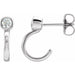 Ladies Natural Diamond Huggie J-Hoop Earring (I1, G-H) — 14K White Gold