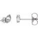 Ladies Natural White Sapphire Natural Diamond Earrings — Sterling Silver