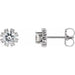 Ladies Natural White Sapphire Natural Diamond Earrings — 14K White Gold