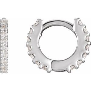 Ladies Natural Diamond 10.32 mm Hoop Earring (I1, G-H) — Sterling Silver