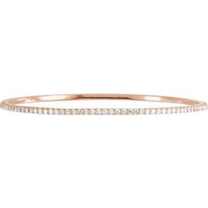 Lab-Grown Diamond Accented Bangle Bracelet